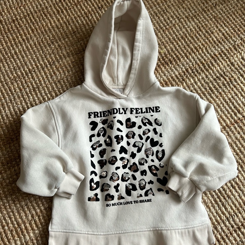 Zara Hooded Cheetah Sweatshirt